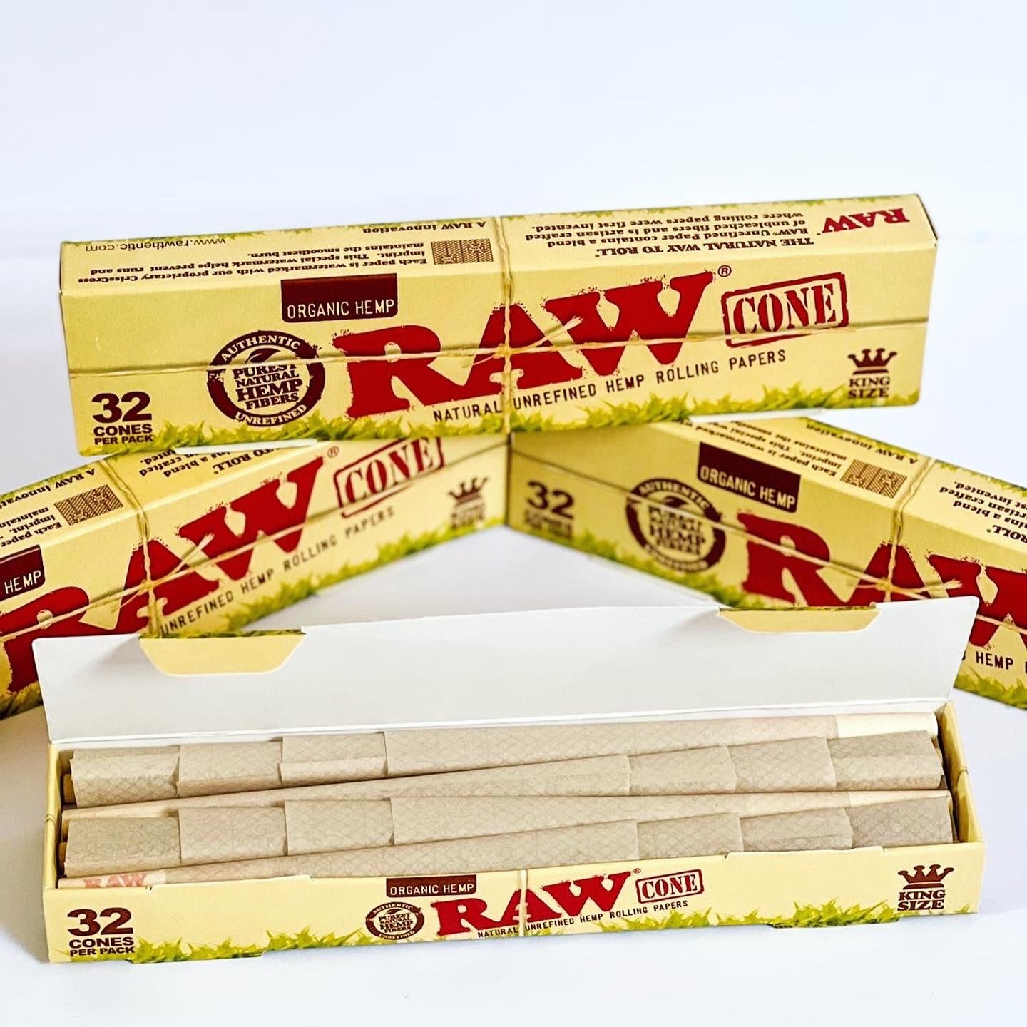 RAW Organic pre-rolled cones kingsize - 32 pack