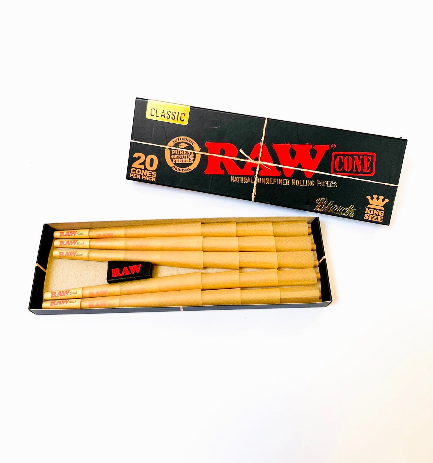 RAW Black Kingsize pre-rolled cones : 20 pack